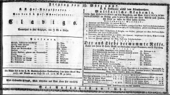 Theaterzettel (Oper und Burgtheater in Wien) 18270316 Seite: 1