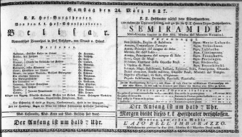 Theaterzettel (Oper und Burgtheater in Wien) 18270324 Seite: 1