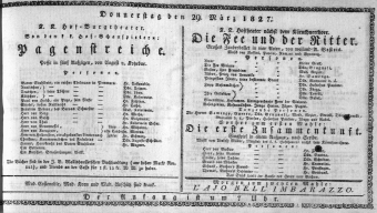 Theaterzettel (Oper und Burgtheater in Wien) 18270329 Seite: 1