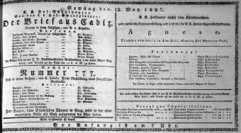 Theaterzettel (Oper und Burgtheater in Wien) 18270512 Seite: 1