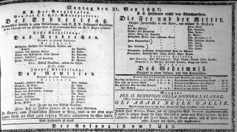 Theaterzettel (Oper und Burgtheater in Wien) 18270521 Seite: 1