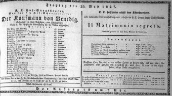 Theaterzettel (Oper und Burgtheater in Wien) 18270525 Seite: 1