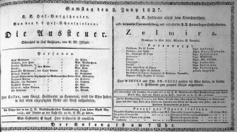 Theaterzettel (Oper und Burgtheater in Wien) 18270602 Seite: 1