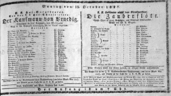 Theaterzettel (Oper und Burgtheater in Wien) 18271015 Seite: 1