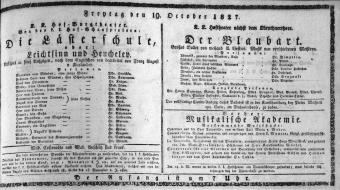 Theaterzettel (Oper und Burgtheater in Wien) 18271019 Seite: 1