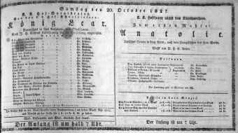 Theaterzettel (Oper und Burgtheater in Wien) 18271020 Seite: 1