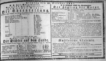 Theaterzettel (Oper und Burgtheater in Wien) 18271026 Seite: 1