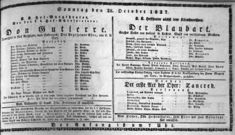 Theaterzettel (Oper und Burgtheater in Wien) 18271028 Seite: 1