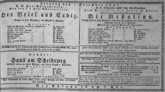 Theaterzettel (Oper und Burgtheater in Wien) 18271207 Seite: 1