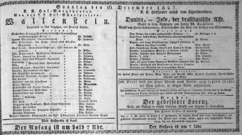 Theaterzettel (Oper und Burgtheater in Wien) 18271216 Seite: 1
