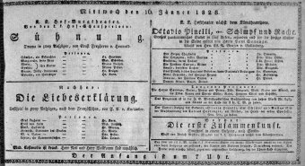 Theaterzettel (Oper und Burgtheater in Wien) 18280116 Seite: 1