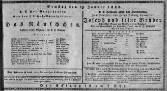 Theaterzettel (Oper und Burgtheater in Wien) 18280119 Seite: 1