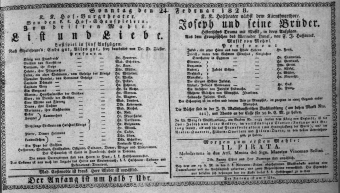 Theaterzettel (Oper und Burgtheater in Wien) 18280224 Seite: 1