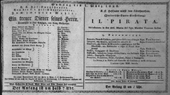 Theaterzettel (Oper und Burgtheater in Wien) 18280301 Seite: 1