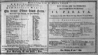 Theaterzettel (Oper und Burgtheater in Wien) 18280302 Seite: 1