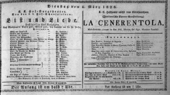 Theaterzettel (Oper und Burgtheater in Wien) 18280304 Seite: 1