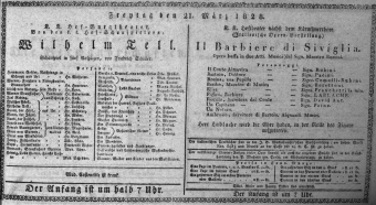 Theaterzettel (Oper und Burgtheater in Wien) 18280321 Seite: 1