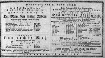 Theaterzettel (Oper und Burgtheater in Wien) 18280417 Seite: 1