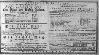 Theaterzettel (Oper und Burgtheater in Wien) 18280418 Seite: 1