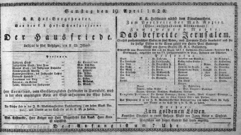 Theaterzettel (Oper und Burgtheater in Wien) 18280419 Seite: 1