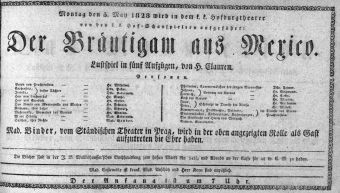 Theaterzettel (Oper und Burgtheater in Wien) 18280505 Seite: 1