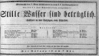 Theaterzettel (Oper und Burgtheater in Wien) 18280507 Seite: 1
