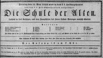 Theaterzettel (Oper und Burgtheater in Wien) 18280523 Seite: 1
