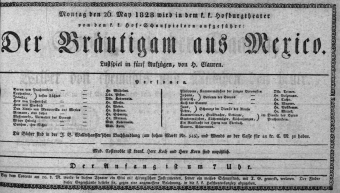 Theaterzettel (Oper und Burgtheater in Wien) 18280526 Seite: 1