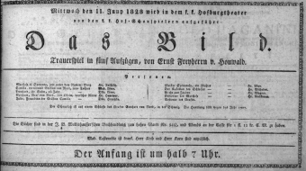 Theaterzettel (Oper und Burgtheater in Wien) 18280611 Seite: 1