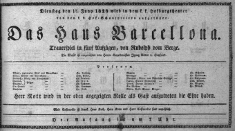 Theaterzettel (Oper und Burgtheater in Wien) 18280617 Seite: 1