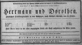 Theaterzettel (Oper und Burgtheater in Wien) 18280619 Seite: 1