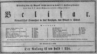 Theaterzettel (Oper und Burgtheater in Wien) 18280812 Seite: 1