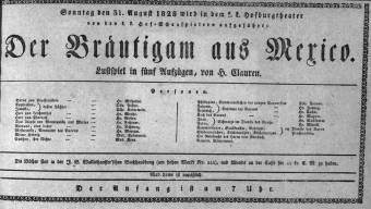 Theaterzettel (Oper und Burgtheater in Wien) 18280831 Seite: 1