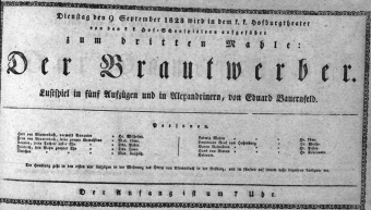 Theaterzettel (Oper und Burgtheater in Wien) 18280909 Seite: 1