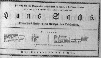 Theaterzettel (Oper und Burgtheater in Wien) 18280912 Seite: 1