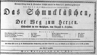 Theaterzettel (Oper und Burgtheater in Wien) 18281002 Seite: 1