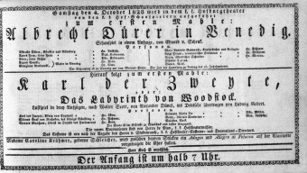 Theaterzettel (Oper und Burgtheater in Wien) 18281004 Seite: 1