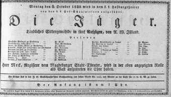 Theaterzettel (Oper und Burgtheater in Wien) 18281006 Seite: 1