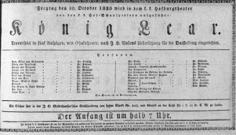 Theaterzettel (Oper und Burgtheater in Wien) 18281013 Seite: 1