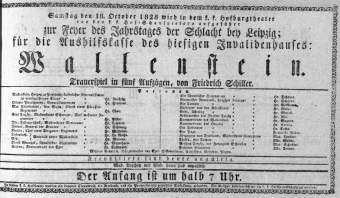 Theaterzettel (Oper und Burgtheater in Wien) 18281018 Seite: 1