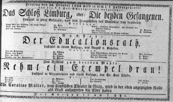 Theaterzettel (Oper und Burgtheater in Wien) 18281024 Seite: 1