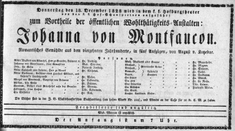 Theaterzettel (Oper und Burgtheater in Wien) 18281218 Seite: 1
