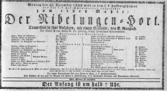Theaterzettel (Oper und Burgtheater in Wien) 18281229 Seite: 1