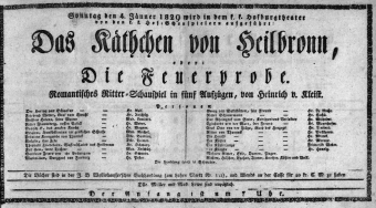 Theaterzettel (Oper und Burgtheater in Wien) 18290104 Seite: 1