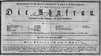 Theaterzettel (Oper und Burgtheater in Wien) 18290129 Seite: 1