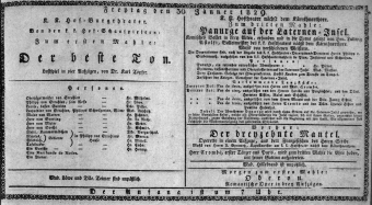 Theaterzettel (Oper und Burgtheater in Wien) 18290130 Seite: 1
