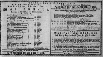 Theaterzettel (Oper und Burgtheater in Wien) 18290201 Seite: 1