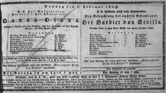 Theaterzettel (Oper und Burgtheater in Wien) 18290207 Seite: 1