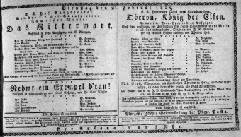 Theaterzettel (Oper und Burgtheater in Wien) 18290224 Seite: 1