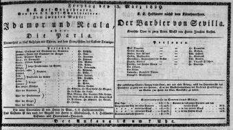 Theaterzettel (Oper und Burgtheater in Wien) 18290313 Seite: 1